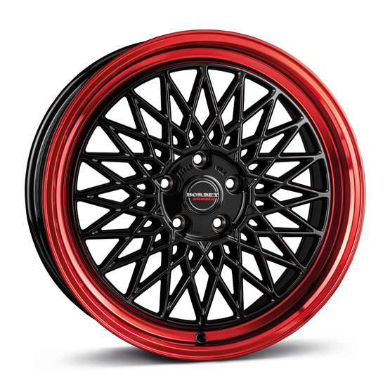 Borbet B Black Rim Red 7X17 4/100 ET30 CB64